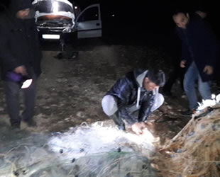 Altınapa Baraj Gölü'nde 3 bin metre ağ ele geçirildi