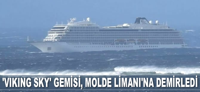 'Viking Sky' isimli gemi, Molde Limanı'na demirledi