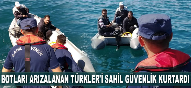 Botları arızalanan Türkler’i Sahil Güvenlik kurtardı