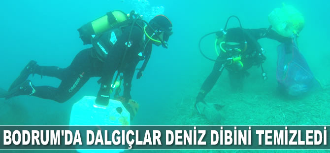 Bodrum'da dalgıçlar deniz dibini temizledi