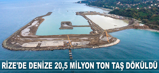 Rize-Artvin Havalimanı için denize 20,5 milyon ton taş döküldü