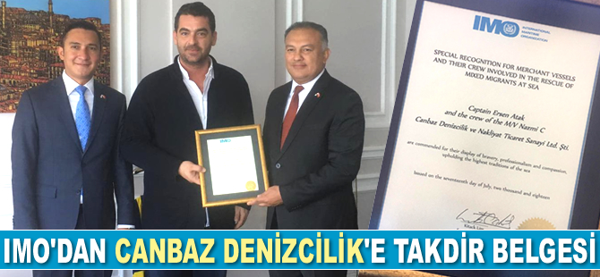IMO, Canbaz Denizcilik’e ‘İnsani Yardım’ takdir belgesi verdi