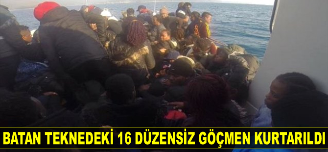 İzmir'de tekne battı, 16 düzensiz göçmen kurtarıldı