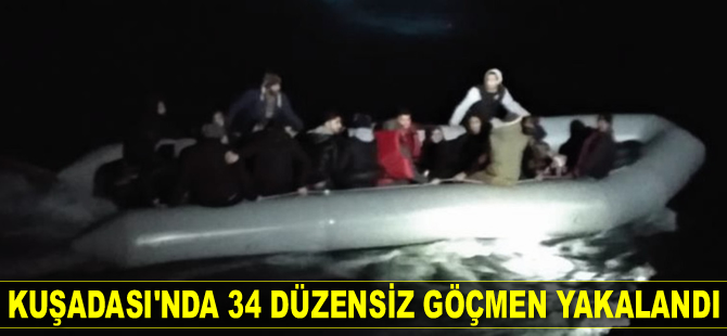 Kuşadası’nda 34 düzensiz göçmen yakalandı