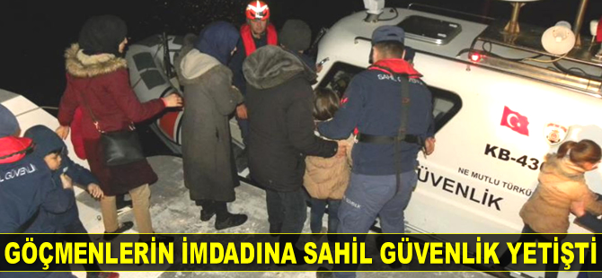 Ayvacık’ta motoru arızalanan teknedeki 19 göçmen kurtarıldı