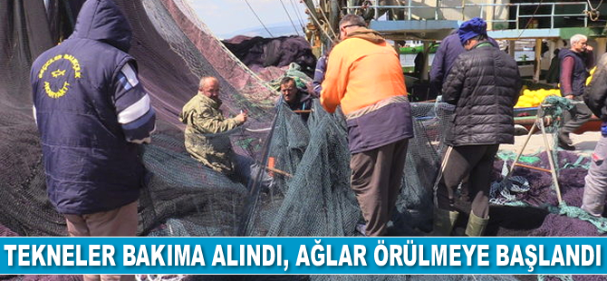 Tekneler bakıma alındı, ağlar örülmeye başlandı