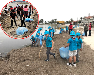 Urla’da deniz ve kıyı temizliğinde yarım ton atık toplandı