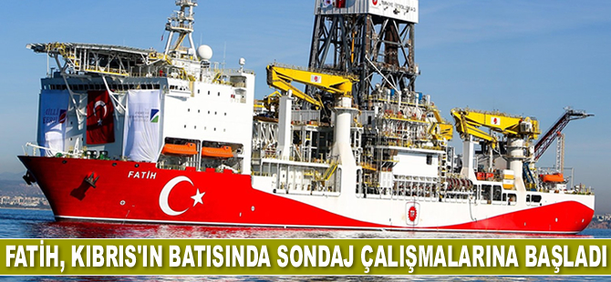Fatih sondaj gemisi, Kıbrıs'ın batısında doğalgaz arama çalışmalarına başladı