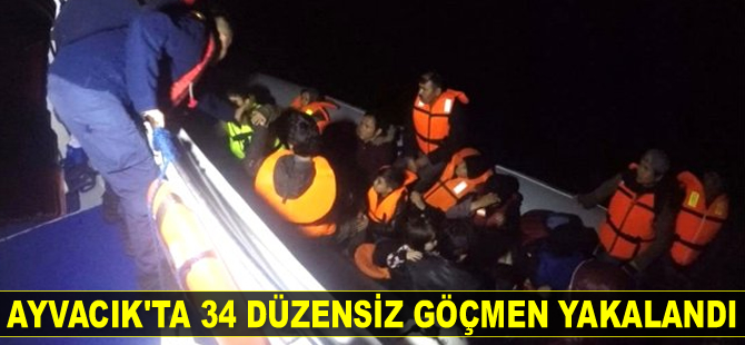 Ayvacık’ta 34 düzensiz göçmen yakalandı