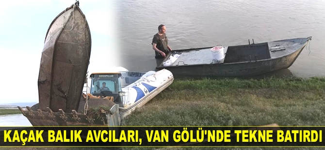 Van Gölü’ne batırılmış 1 adet tekne ve 350 metre manyat tipi ağ ele geçirildi