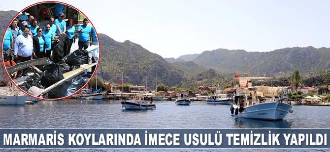 Marmaris koylarında imece usulü temizlik yapıldı