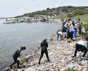 Tavşan Adası’nda kıyı ve su altı temizliği yapıldı