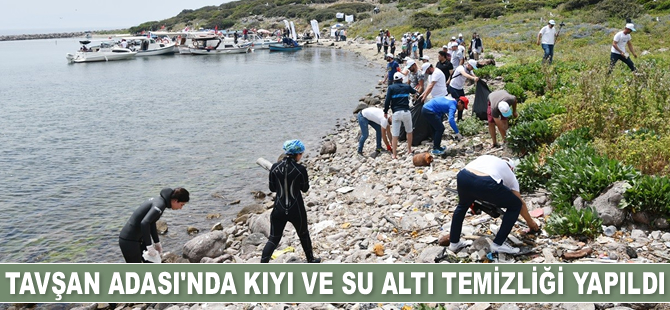 Tavşan Adası’nda kıyı ve su altı temizliği yapıldı