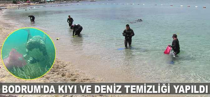 Bodrum'da kıyı ve deniz temizliği yapıldı