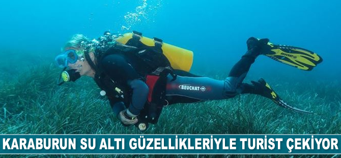 Karaburun su altı güzellikleriyle turist çekiyor