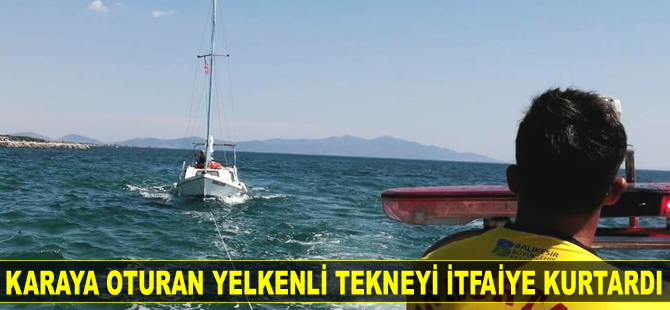 Bonjour isimli yelkenli tekne, Ayvalık’ta karaya oturdu
