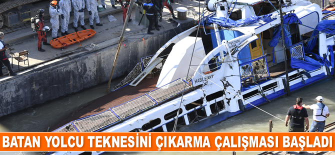 Tuna Nehri'nde batan yolcu teknesini çıkarma çalışması başladı