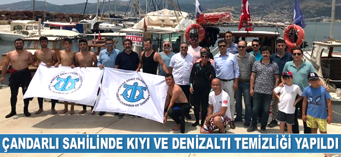 Çandarlı sahilinde kıyı ve denizaltı temizliği yapıldı