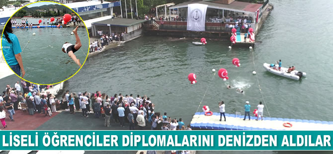 Hatice Erdem Anadolu Denizcilik Meslek Lisesi öğrencileri diplomalarını denizden aldılar