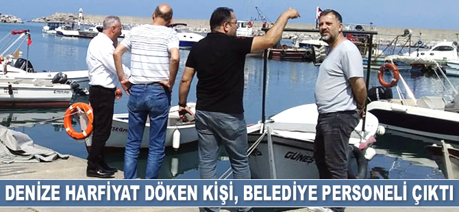 Kozlu Limanı’na harfiyat döken kişi, belediye personeli çıktı
