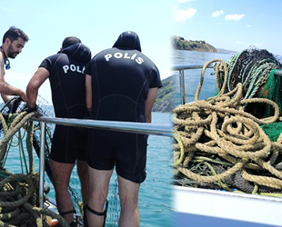 Yasaklanan trol ağları denizin altına gizlenmiş halde bulundu