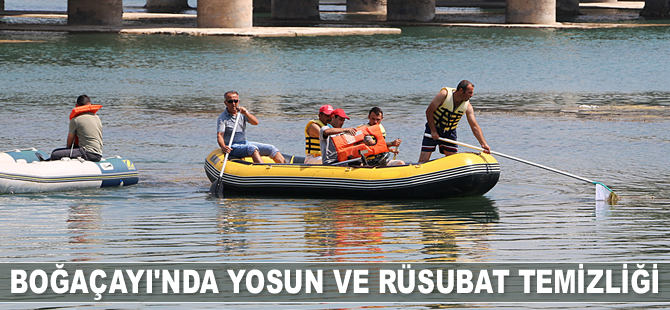 Boğaçayı'nda yosun ve rüsubat temizliği yapıldı