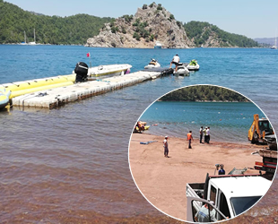 Marmaris Kızkumu Plajı'ndaki ruhsatsız su sporları parkuru kaldırıldı