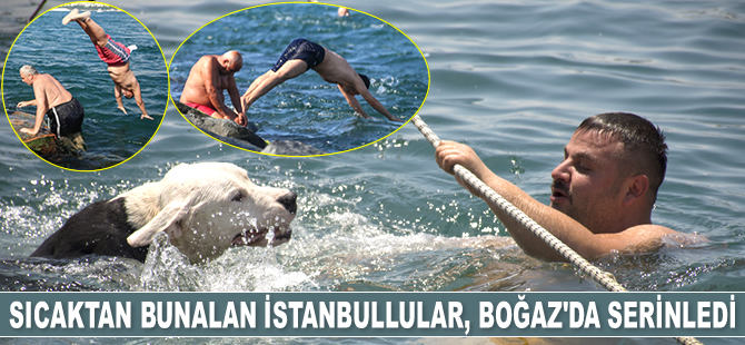 Sıcaktan bunalan İstanbullular, Boğaz'da serinledi