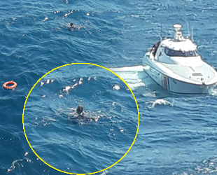 Denizde sürüklenen dalgıç, feribottan atılan can simidiyle kurtarıldı