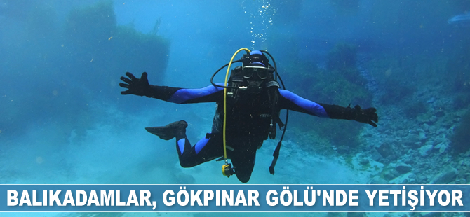 Balıkadamlar, Gökpınar Gölü’nde yetişiyor