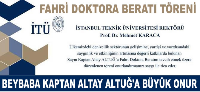 İTÜ Senatosu, Kaptan Altay Altuğ'a Fahri Doktora Beratı tevcih ediyor