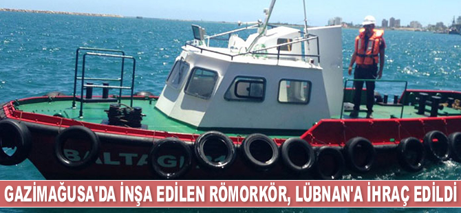 Gazimağusa Tersanesi’nde inşa edilen römorkör, Lübnan’a ihraç edildi