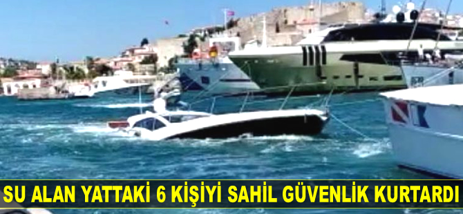 Çeşme’de su alan yattaki 6 kişiyi Sahil Güvenlik ekipleri kurtardı