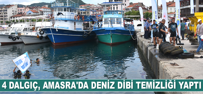 Amasra’da deniz dibi temizliği yapıldı