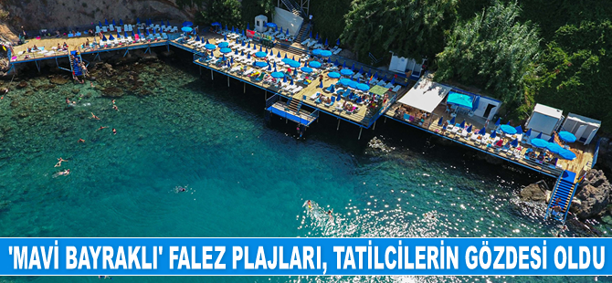 ‘Mavi Bayraklı’ falez plajları, tatilcilerin gözdesi oldu