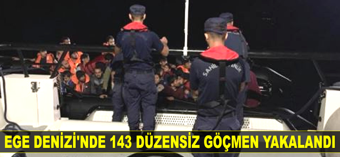 Ege Denizi'nde 143 düzensiz göçmen yakalandı
