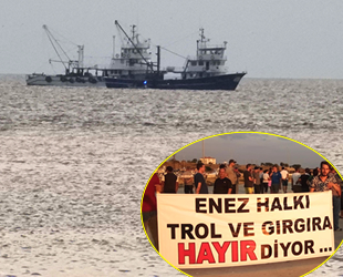 Enez Limanı’na yanaşacak trol teknelerine vatandaşlar tepki gösterdi