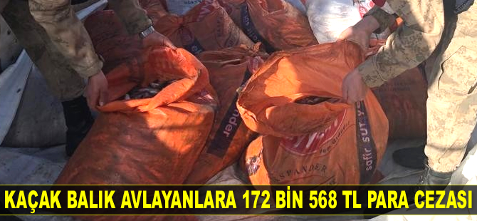 Kaçak balık avlayanlara 172 bin 568 TL para cezası kesildi