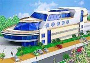 Gemi şeklinde alışveriş merkezi yapıldı