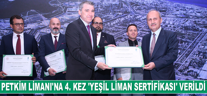 Petkim Limanı’na 4. kez 'Yeşil Liman Sertifikası' verildi