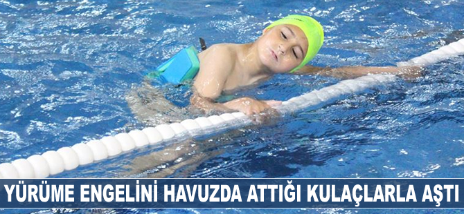 Muhammet Tursun, yürüme engelini havuzda attığı kulaçlarla aştı