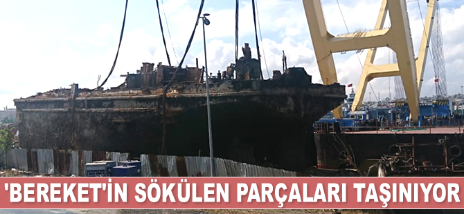 ‘Bereket’ isimli kuru yük gemisinin söküm çalışmaları devam ediyor