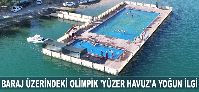 Keban Barajı üzerindeki Olimpik ‘Yüzer Havuz’ yoğun ilgi görüyor