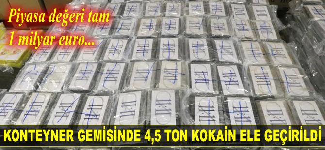 Almanya'da konteyner gemisinde 4,5 ton kokain ele geçirildi