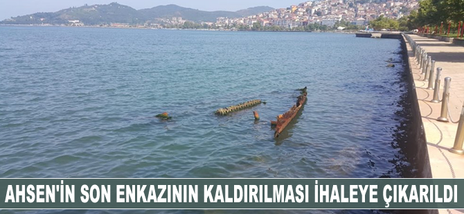 Ahsen isimli geminin son enkazının kaldırılması ihaleye çıkarıldı