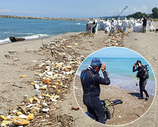 Selde kirlenen sahiller özel ekipler tarafından temizleniyor