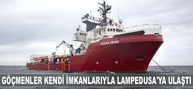 Düzensiz göçmenler kendi imkanlarıyla Lampedusa'ya ulaştı