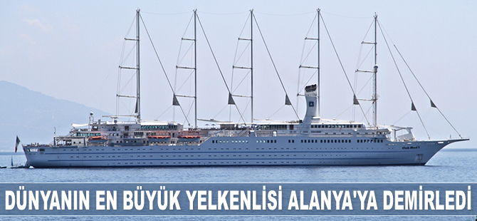 ‘Club Med 2’ isimli yolcu gemisi, Alanya’ya demir attı