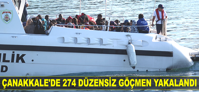 Çanakkale'de 274 düzensiz göçmen yakalandı