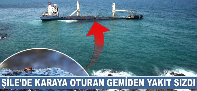 Şile'de karaya oturan ‘Natalia’ isimli gemiden yakıt sızdı